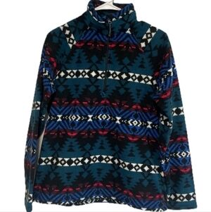 Eddie Bauer 1/4-Zip Pullover Women's M Southwest Aztec Fleece